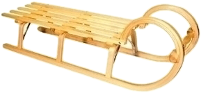 Ress Holz Schlitten mit Lattensitz 